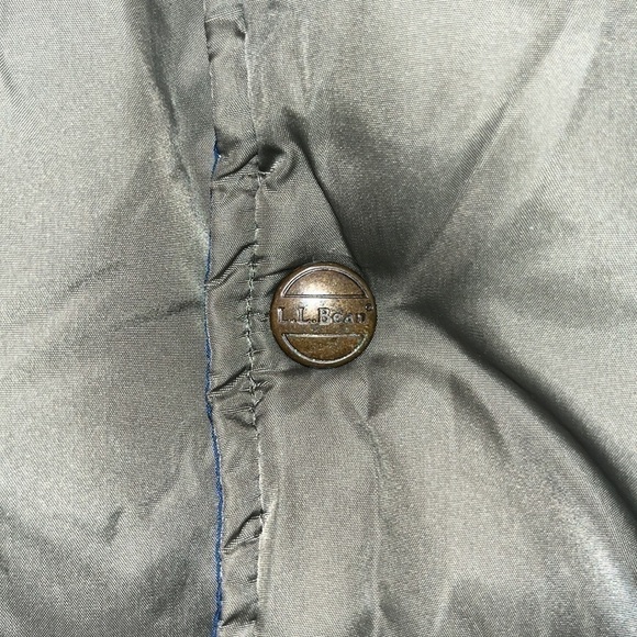 Army Green LL Bean, Goose Down Snap Close Puffer Vest Men’s Size Large Tall - Picture 5 of 13